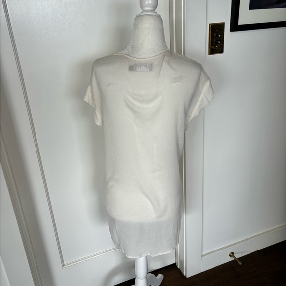 Nation Sleeveless Sheer Ivory Blouse With Pockets Sz M #0422 - Picture 5 of 5